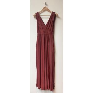 Stunning Banana Republic Burnt Orange Grecian V-Neck Maxi Dress Sz S fits like M